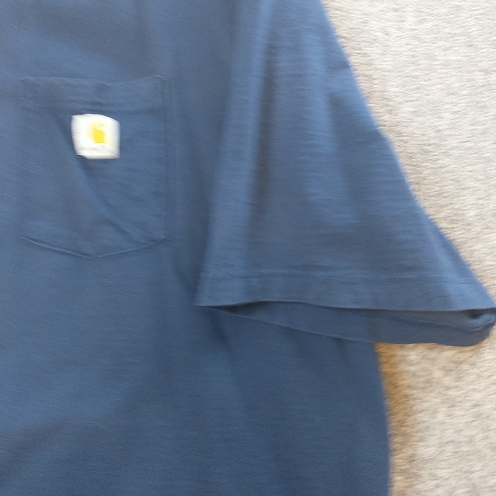 Carhartt Mens 4XL Navy Blue Short Sleeve Henley Pocket T-Shirt Original Fit - Picture 3 of 16